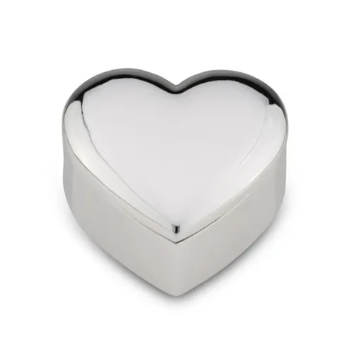 Herzdose 6.5x6 cm Mini Schmuckdose versilbert - kleine Rindose Herzform glänzend