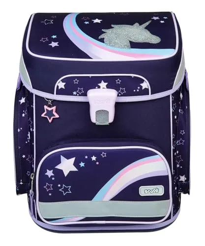 Scooli EasyFit Schulranzen Set 5-teilig Einhorn - Schulranzen Set für Mädchen mit Einhorn-Design, 5 Teile, inklusive Brustgurt und 18 Litern Volumen – ideal für Schule und Freizeit!