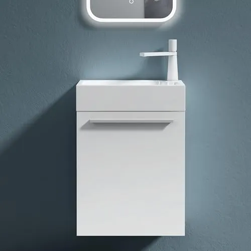 doporro Badezimmer-Set PISA - Badmöbel-Set in elegantem Matt weiß, ideal für Gäste-WC, mit praktischen Maßen und stilvollem Design.