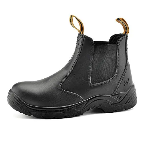 Produktbild SAFETOE Sicherheitsstiefel Arbeitsschuhe mit Stahlkappe M8025 (S3 klassischer Artikel) von Anti-Punktion und wasserdichte, Schwarz, 45 EU
