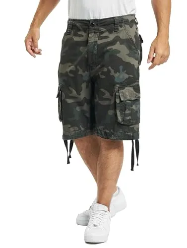Brandit Herren Urban Legend Shorts Cargos - Darkcamo, XXL - Herren-Shorts aus weichem, robustem Baumwollstoff mit viel Stauraum. Ideal für Stadt, Urlaub oder Outdoor-Aktivitäten dank praktischer Taschen und Tunnelzügen.