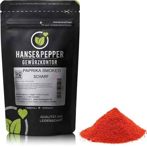 1kg Paprika scharf geräuchert smoked gemahlen Gourmet 1A Qualität im wiederverschließbarem Aroma-Beutel- Greenline Serie