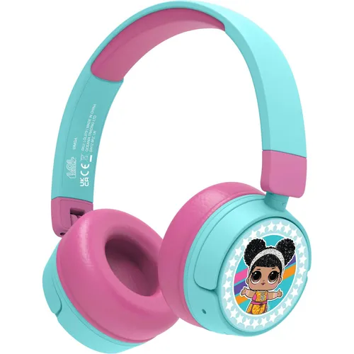 OTL L.O.L Surprise! Kids - Turquoise / Pink Kopfhörer - Kabellose Kinderkopfhörer in Türkis und Pink mit integriertem Mikrofon, ideal für Kinder ab 3 Jahren. Mit zwei Lautstärkestufen für sicheres Hören und vielseitig einsetzbar mit Tablets und Smartphones.