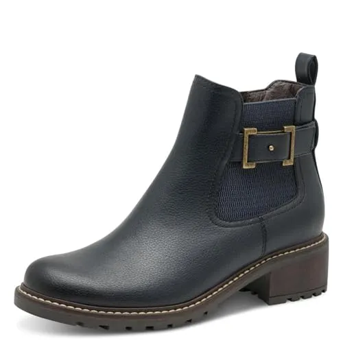 Jana Stiefelette in Blau, Gr. 40 – Vegan und Komfortabel - Wanderschuhe aus hochwertigem veganem Kunstleder mit seitlichem Reißverschluss für einfachen Einstieg. Das weiche Fleece-Innenfutter hält warm und die rutschfeste Gummisohle sorgt für Stabilität.