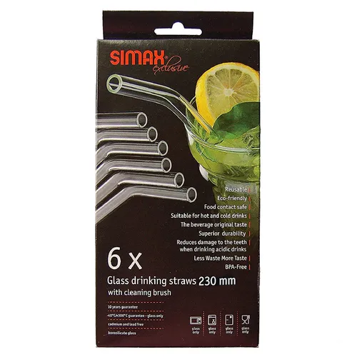 SIMAX Gebogener Strohhalm 23 cm 6 Stück + Bürste EXCLUSIVE