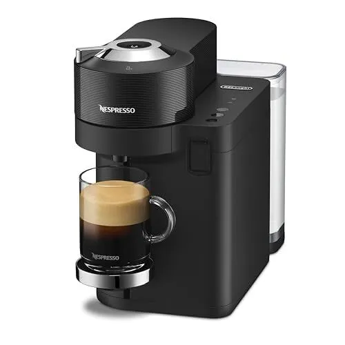 DeLonghi Nespresso Vertuo ENV300.B schwarz: Kaffeemaschine mit Milchsystem - Nespresso Automat mit integriertem Milchsystem für Cappuccino und Latte Macchiato, 5 Kaffeerezepten und einfacher Reinigung. Genießen Sie perfekten Kaffee auf Knopfdruck!