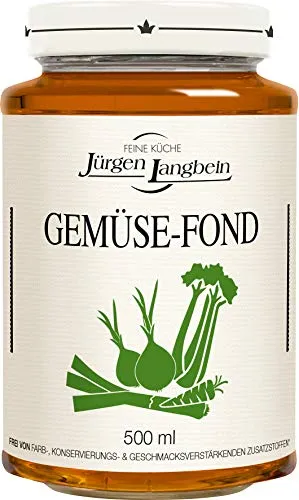 Jürgen Langbein Gemüse-Fond 500 ml - Brühe & Fond, handwerklich hergestellt ohne Konservierungsstoffe und Geschmacksverstärker – ideal für feine vegetarische Küche.