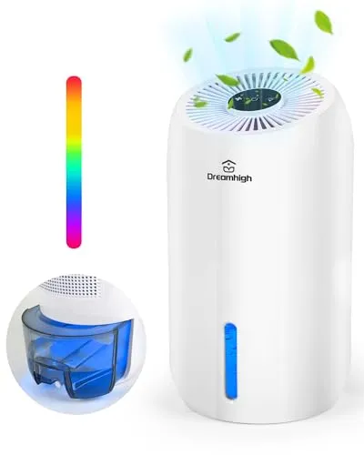 Dreamhigh® 1.6L Luftentfeuchter Elektrisch, 650ml/ Tag, Raumentfeuchter Klein für Badezimmer, Keller, Schlafzimmer (Max. 35 ㎡)
