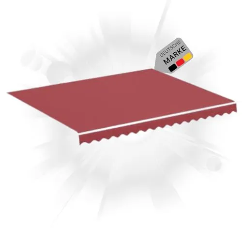 DELUKE® Markisenbespannung Wasserabweisend Reißfest - Rot 350x250cm - Markisenstoff für optimalen UV-Schutz und angenehmen Schatten, strapazierfähig und wasserabweisend, perfekt für Terrasse und Garten.
