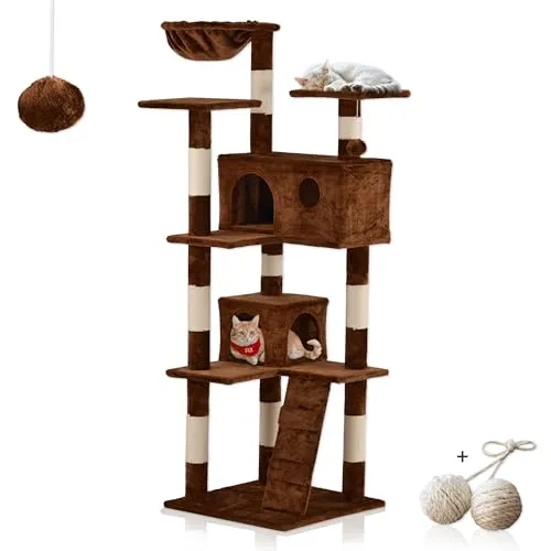 Kratzbaum Marley für Katzen - Kratzbaum Marley, 150 cm hoch mit Katzenhöhlen und Kuschelnest. Ideal zum Klettern und Beobachten, bietet viele Beschäftigungsmöglichkeiten auf kleinem Raum.