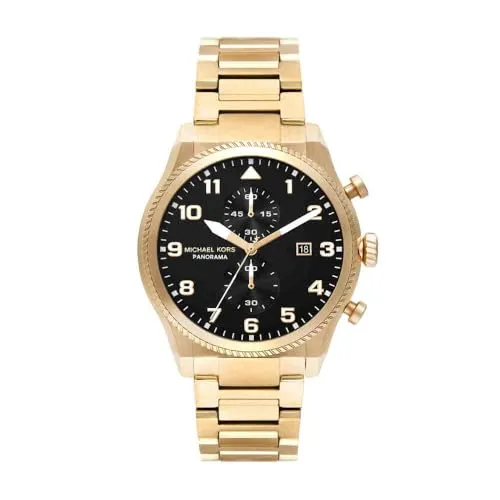Michael Kors Herren-Uhren Analog Quarz One Size, Gold 32029933 - Elegante Armbanduhr für Herren, mit Quarzwerk und edlem Golddesign – ein zeitloses Accessoire für jeden Anlass.