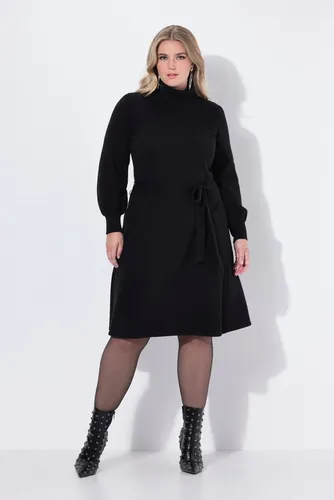 MIAMODA Strickkleid Strickkleid Midilänge Rollkragen Taillengürtel