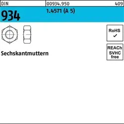 Sechskantmutter DIN 934 M 10 x 1,5 Edelstahl A5 blank - Hochwertige Sechskantmutter aus Edelstahl A5, ideal für langlebige Verbindungen. Perfekt geeignet für den professionellen Einsatz in verschiedenen Anwendungen.