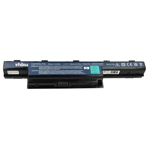 vhbw Akku kompatibel mit Acer Aspire V3, Aspire V3-771G-53238G75MAII, V3-731, V3-771 Notebook (6600 mAh, 11,1 V, Li-Ion)