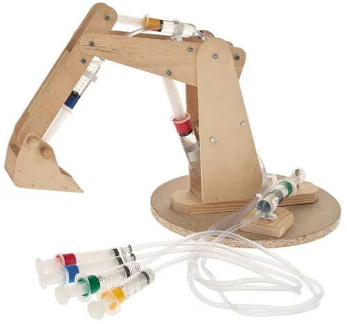 matches21 HOME & HOBBY Roboterarm-Bagger 42 cm Bausatz 13 J. Holzbaukasten