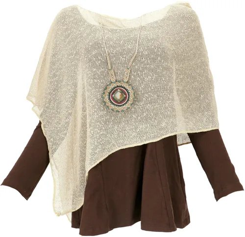 Goa Poncho, Sommerponcho, Festival Poncho, Pixi Poncho - beige