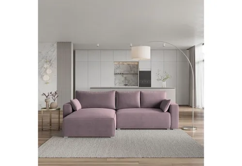 Ecksofa FORIL P mit Schlaffunktion und Bettkasten in lila von Masseno