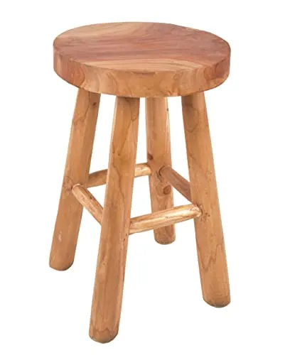 Spetebo Teak Hocker JOLO in beige von Spetebo