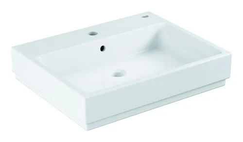 Grohe Cube Waschtisch 600 x 490 mm - Alpinweiß mit PureGuard - Stylischer Waschtisch mit PureGuard-Beschichtung für einfache Reinigung und Hygiene, ideal für moderne Badezimmer.