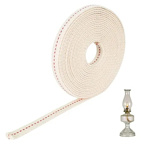 Docht für Öllampen aus Baumwolle, Breite 11 mm und Länge 5 m, Docht für Petroleumlampen Lampendocht Flache Baumwoll Öllampen Ersatzdocht Laternen Draht Docht für Ölbrenner Petroleumlampe