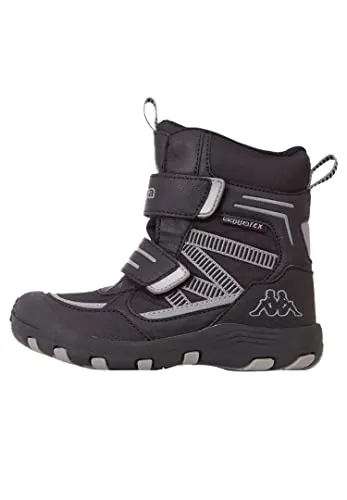 Kappa Unisex Kinder Blackpool Tex K Schneeschuh, Black Grey, 27 EU - Wanderschuhe für Kinder, wasserabweisend und mit rutschfester Sohle für sicheren Halt im Schnee.