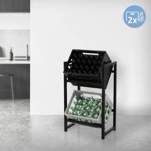 ML-DESIGN Standregal Getränkekistenregal - Standregal für 2 Getränkekisten, stabil und freistehend, aus pulverbeschichtetem Stahl in Anthrazit – ideal für Ordnung in Küche oder Vorratsraum.