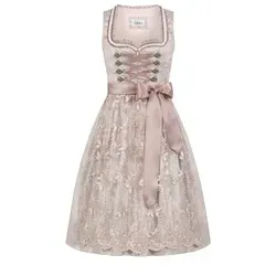 Nübler Trachtenkleid Dirndl Midi Tessa in Taupe in pink von Nübler