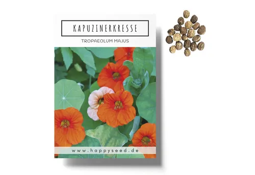 HappySeed Blumensamen Kapuzinerkresse Samen - Tropaeolum majus, Blumen