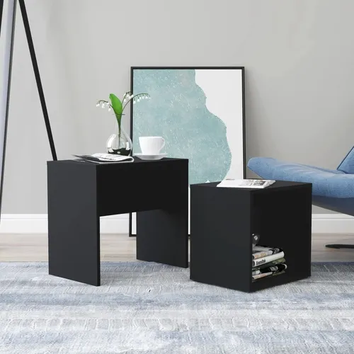 The Living Store Couchtisch-Set Schwarz