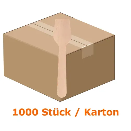 Eislöffel NatureStar BIO Birke 1000 Stück lebensmittelecht, stabil, Länge: 96 mm, Kartonabgabe 388521