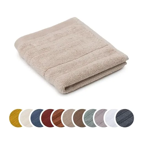liebling Seiftuch Luxus Bio Baumwolle, Serie Marseille, 770 gr. / m², 30 x 30 cm, Ökotex, 60 Grad, saugstark, schnelltrocknend, Farbe: Taupe