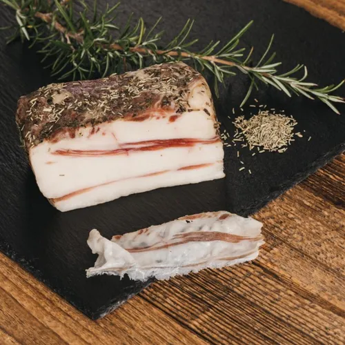 Lardo 350 g – Rückenspeck vom Mangalitza-Wollschwein von Kumitzberg