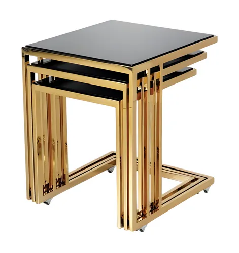 Schwarzer Beistelltisch aus Edelstahl – modern und elegant - Moderner Beistelltisch aus Edelstahl mit eleganter, rechteckiger Form. Ideal für den Innenbereich, passt perfekt ins Wohnzimmer. Maße: 60 x 45 x 50 cm, einfache Montage.