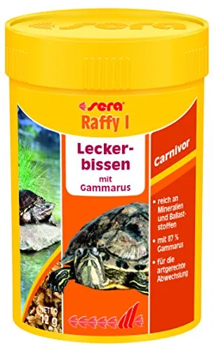 sera Raffy I Nature 100 ml (14 g) | Snack für Wasserschildkröten & kleine Reptilien | proteinreicher Mix aus Gammarus, Garnelen, Fischen & Krill | ohne Farb- & Konservierungsstoffe