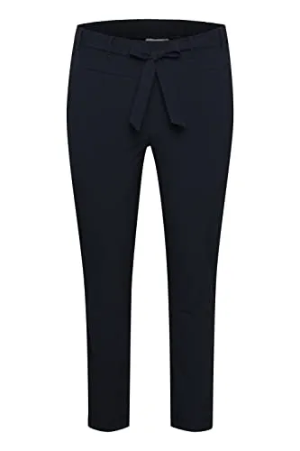 Kaffe Curve Damen KCjia Belt Pants Hose, Midnight Marine, 54 - Damen-Hosen mit stylischem Gürtel und bequemem Schnitt, ideal für einen modernen Look im Alltag.