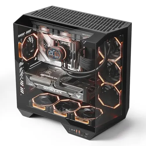 darkFlash DY470 Full-Tower ATX Gaming-PC-Gehäuse mit Panorama-Glas