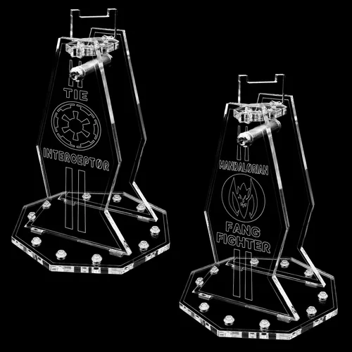Acryl Stand für LEGO 75348 Mandalorian Fang Fighter vs TIE Interceptor