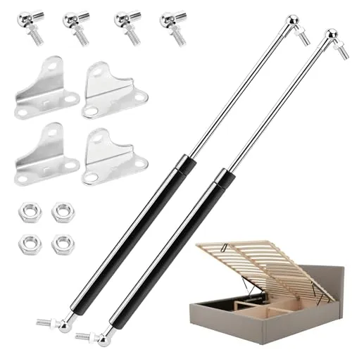 Stück Gasdruckfeder 200N Gasdruckdämpfer, 380mm (15 Zoll) 20kg Druckfeder mit L-förmigen Haltern, Universelle Stoßdämpfer für Schwere Schranktüren, Kastendeckel, Wohnmobil-Bett, Werkzeugkasten 2
