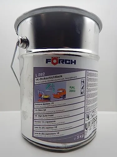 Förch 4 in 1 RAL 3003 RUBINROT ROT DICKSCHICHTLACK LACK EIMER PINSELN 5L