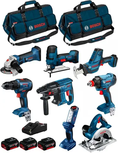 BOSCH Kit 18V BK801BAG (GDX 18V-180+GSR 18V-55+GBH 18V-21+GKS 18V-LI+GST 18V-LIS+GWS 18-125V-LI+GLI 18V-300+GSA 18V-LIC+3x4,0Ah)