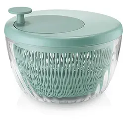 Guzzini SPIN&STORE Salatschleuder mit Deckel - Olivgrün, Ø26 cm - Salatschleuder aus der Kitchen Active Design Kollektion, spülmaschinengeeignet, mit 4000 cc Kapazität und kompaktem Design für effizientes Trocknen von Salat.