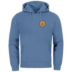 Neverless® Hoodie Herren mit Wald Bäume Logo, Indigo Blue - Kapuzenpullover für Herren, ideal für Naturliebhaber und Outdoor-Aktivitäten, kombiniert Stil und Funktionalität.