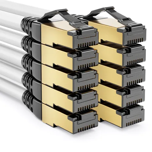 10x 0,5m CAT 8.1 Patchkabel Netzwerkkabel 2000MHz 40Gbit RJ45 LAN DSL Ethernet
