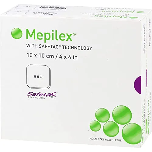 Mepilex 10x10cm Schaumverband 10 ST - Kompressen & Verbände, anpassungsfähiger Schaumverband für effektives Exsudatmanagement und weniger Schmerzen beim Verbandwechsel dank innovativer Silikonhaftung.