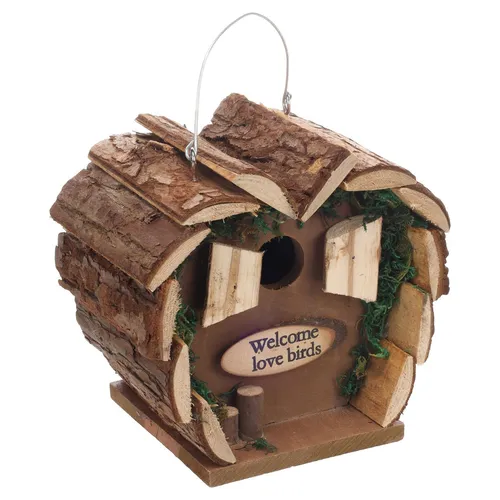 Flamingo Nistkasten Cuoero aus Holz für kleine Meisen, 16x12x15,5 cm