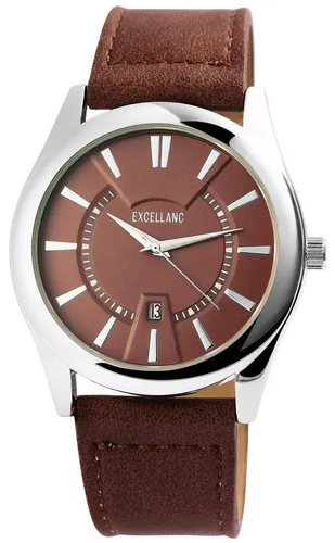Excellanc Quarzuhr EX0324, Herrenuhr Lederimitat