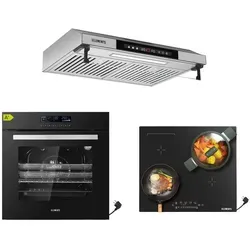 KB ELEMENTS Herdset mit Induktionskochfeld und Dunstabzugshaube 60cm - Silber - Modernes Herdset von KB ELEMENTS mit Induktionskochfeld, Einbaubackofen und Dunstabzugshaube. Genießen Sie innovative Technik und elegantes Design für Ihre Küche.