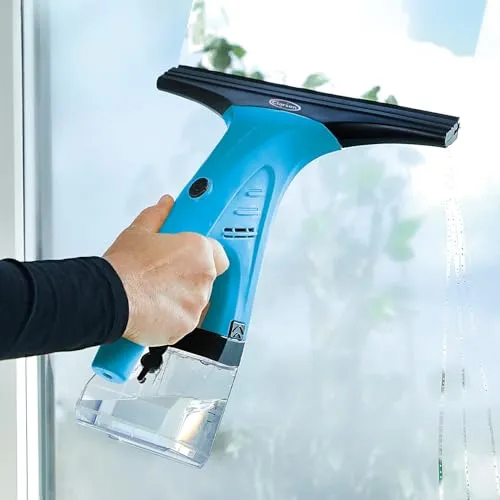 PAGEN® Akku-Fenstersauger – inkl. Sprühflasche mit Mikrofaserbezug – streifenfreie Reinigung – elektrischer Fensterreiniger kabellos – ideal für große Fenster, Duschwände etc.- schnell & flexibel 3