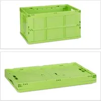 Klappbox Faltbox 60 l - Stapelbare Aufbewahrungsbox - Praktische Aufbewahrungslösung aus robustem Kunststoff, ideal für Zuhause oder unterwegs. Stapelbar und ohne Deckel für flexibles Organisieren.