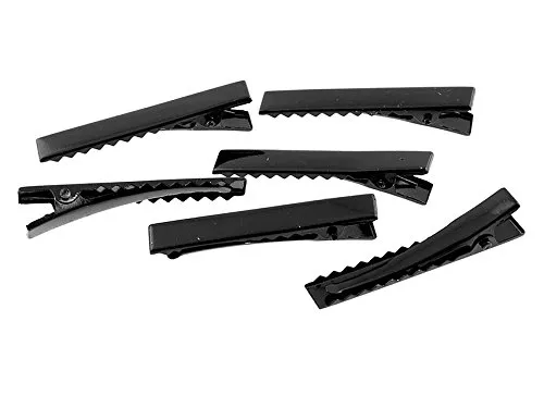 Haarclips in schwarz lackiert, 45 mm 10 in schwarz von Vintageparts FACHHANDEL FÜR SCHMUCKZUBEHÖR